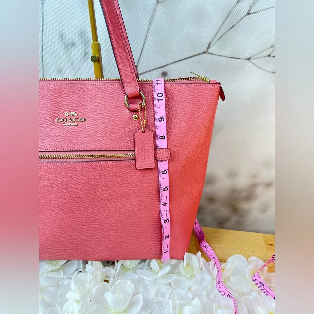 Coach Gallery Tote Shoulder Bag In Pink Taffy with Gold Accents - Picture 9 of 14